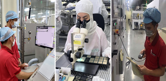 外籍專班同學在各自工作崗位上認真的樣子。