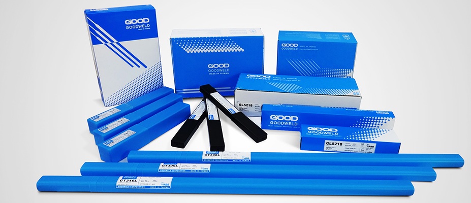 圖中為中鋼焊材之專業銲材展示