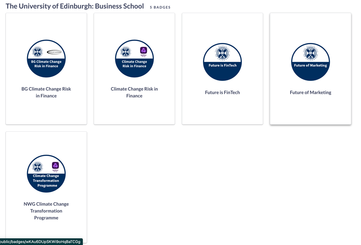 愛丁堡大學開放徽章範例
